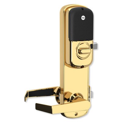 Yale Z-Wave Assure Interconnected Lockset with Push Button Deadbolt, Left Handed, Bright Brass